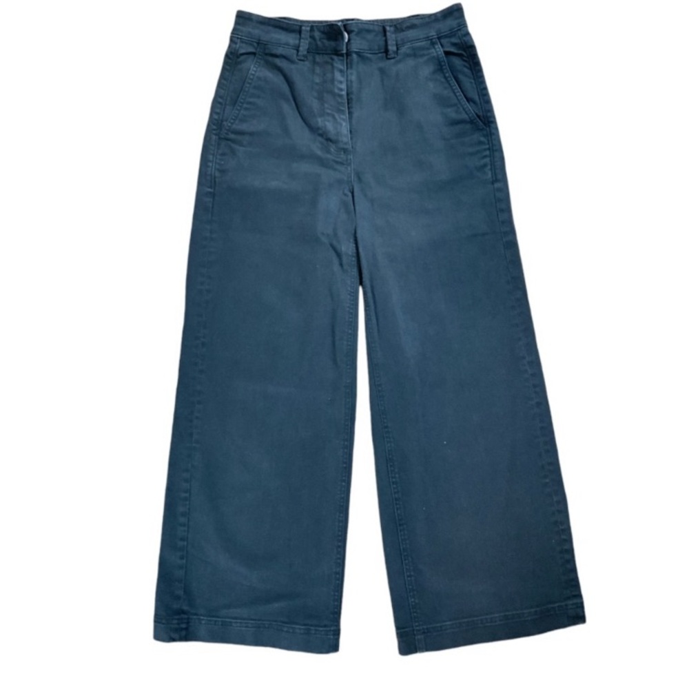 Everlane wide leg flare high-waist cropped black denim jeans Size 4